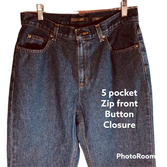 Liz Claiborne vintage med blue wash jeans classic high rise straight leg Sz 10S - Picture 2 of 14